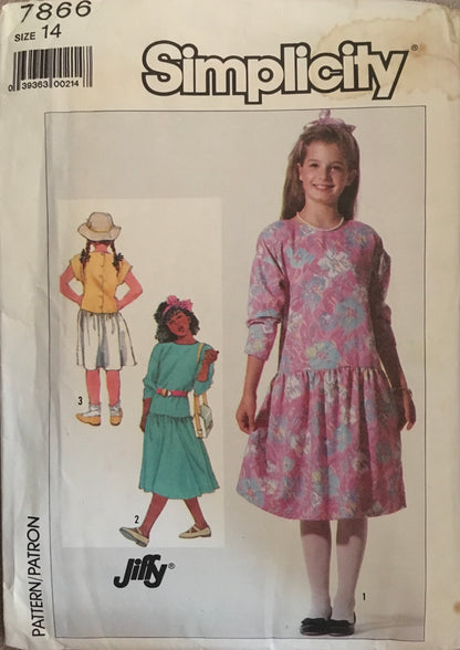 Simplicity 7866 Sewing Pattern (Vintage) CUT