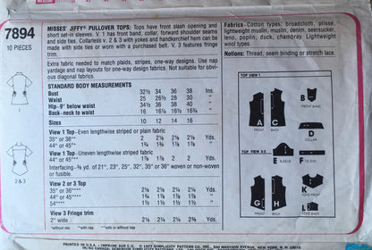 Simplicity 7894 Sewing Pattern (Vintage) CUT