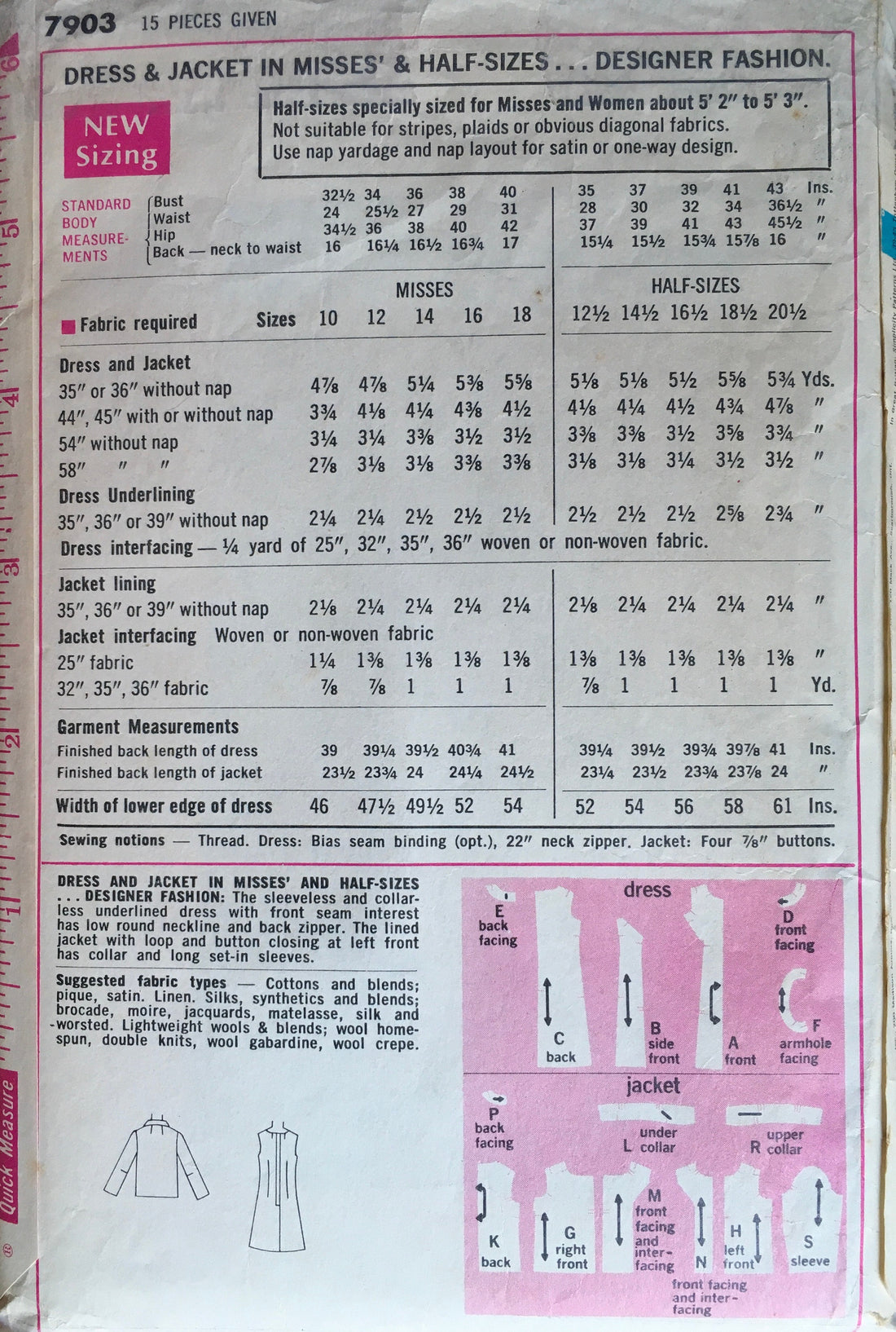 Simplicity 7903 Sewing Pattern (Vintage) CUT