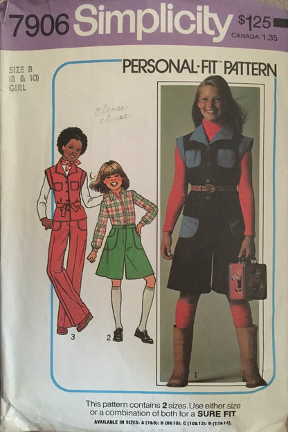 Simplicity 7906 Sewing Pattern (Vintage) CUT
