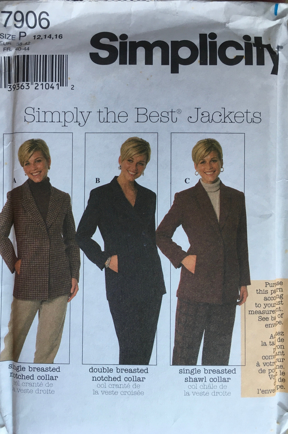Simplicity 7906 Sewing Pattern (Vintage) UNCUT