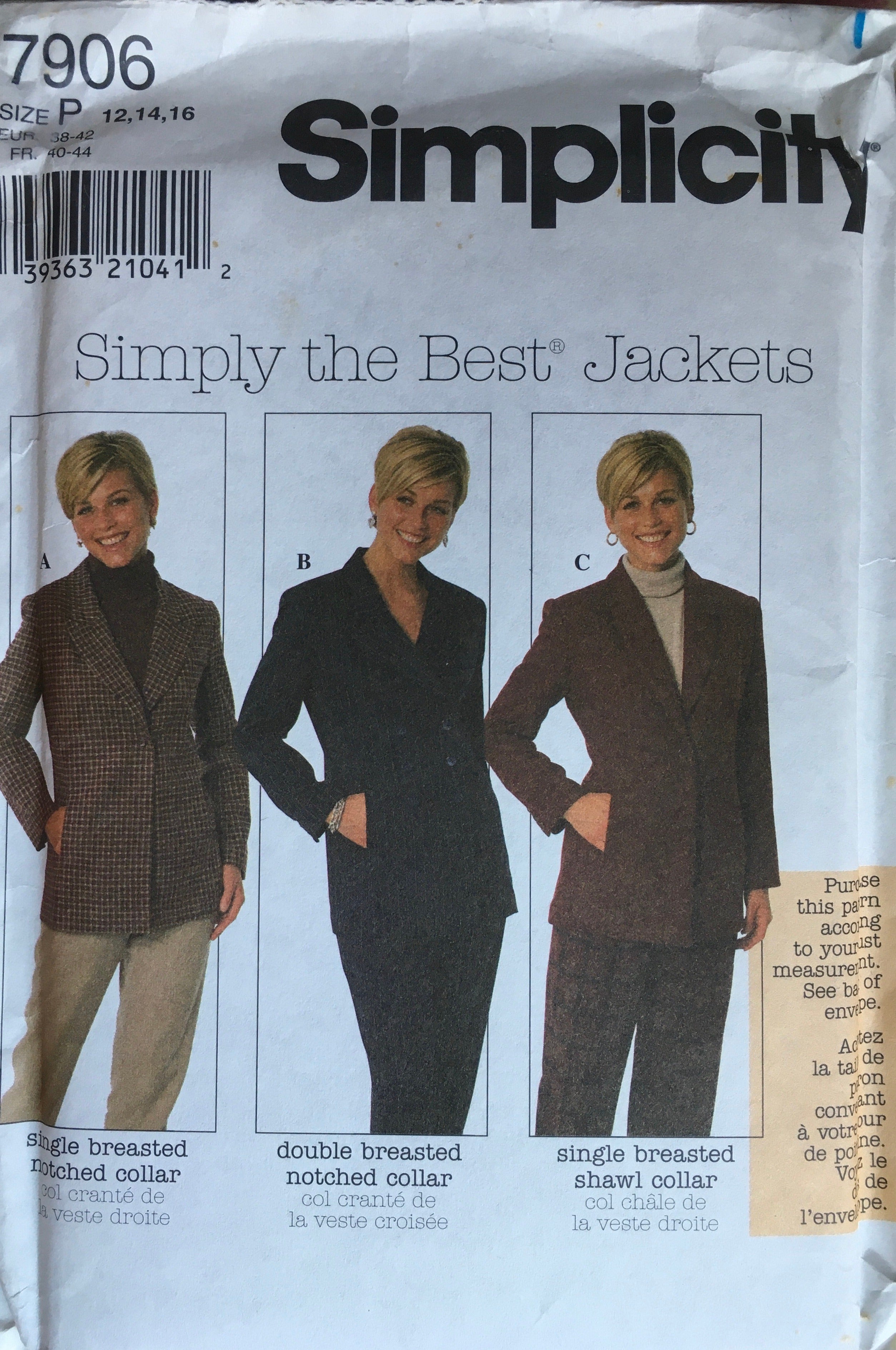 Simplicity 7906 Sewing Pattern (Vintage) UNCUT