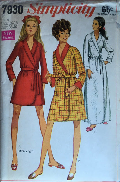 Simplicity 7930 Sewing Pattern (Vintage) CUT