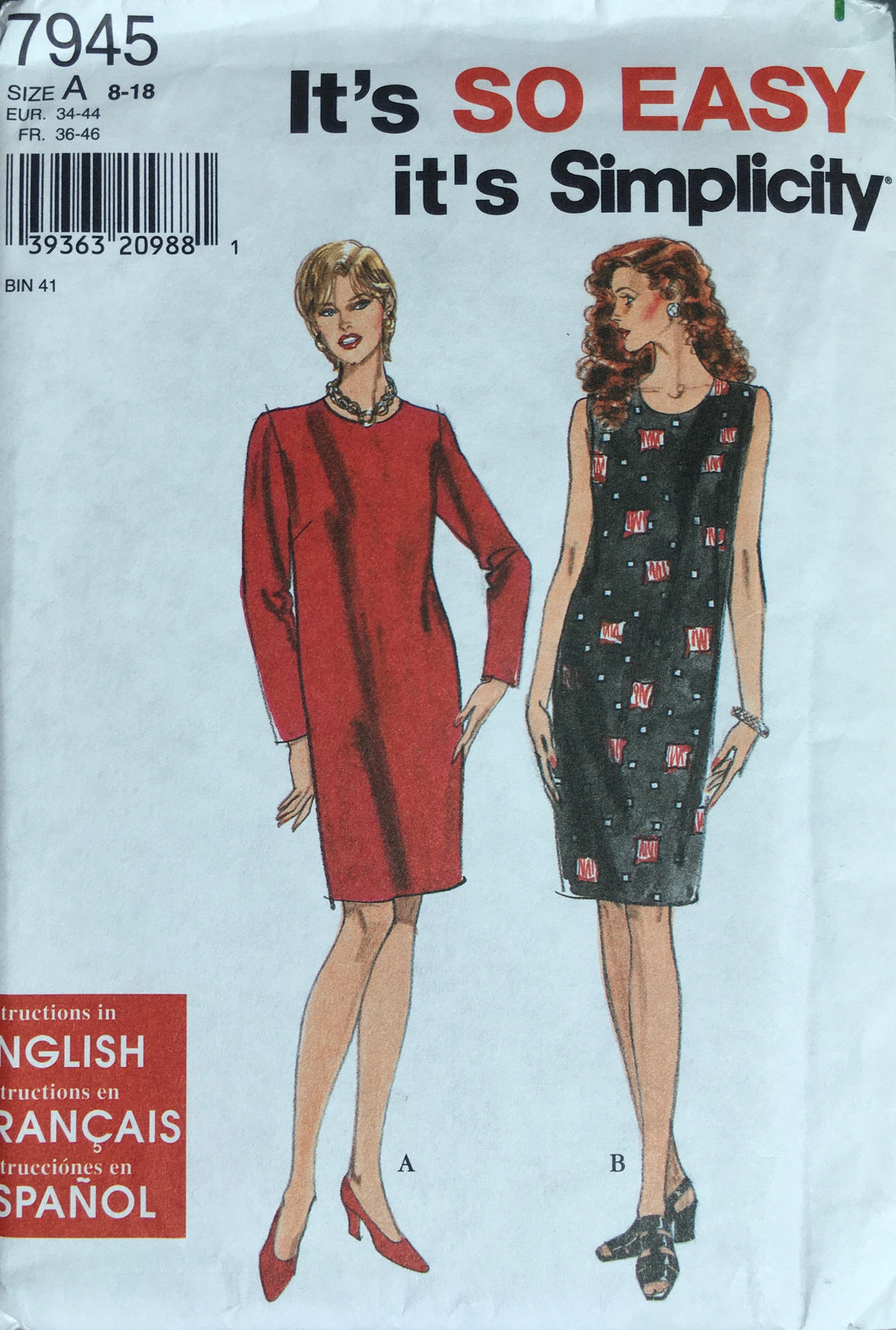 Simplicity 7945 Sewing Pattern (Vintage) UNCUT