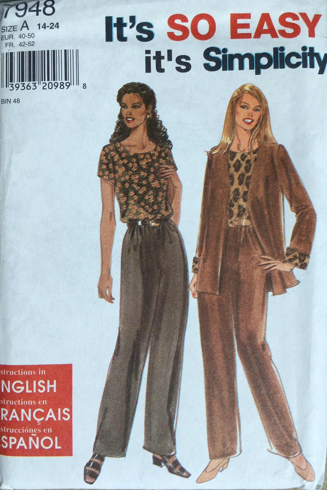 Simplicity 7948 Sewing Pattern (Vintage) UNCUT