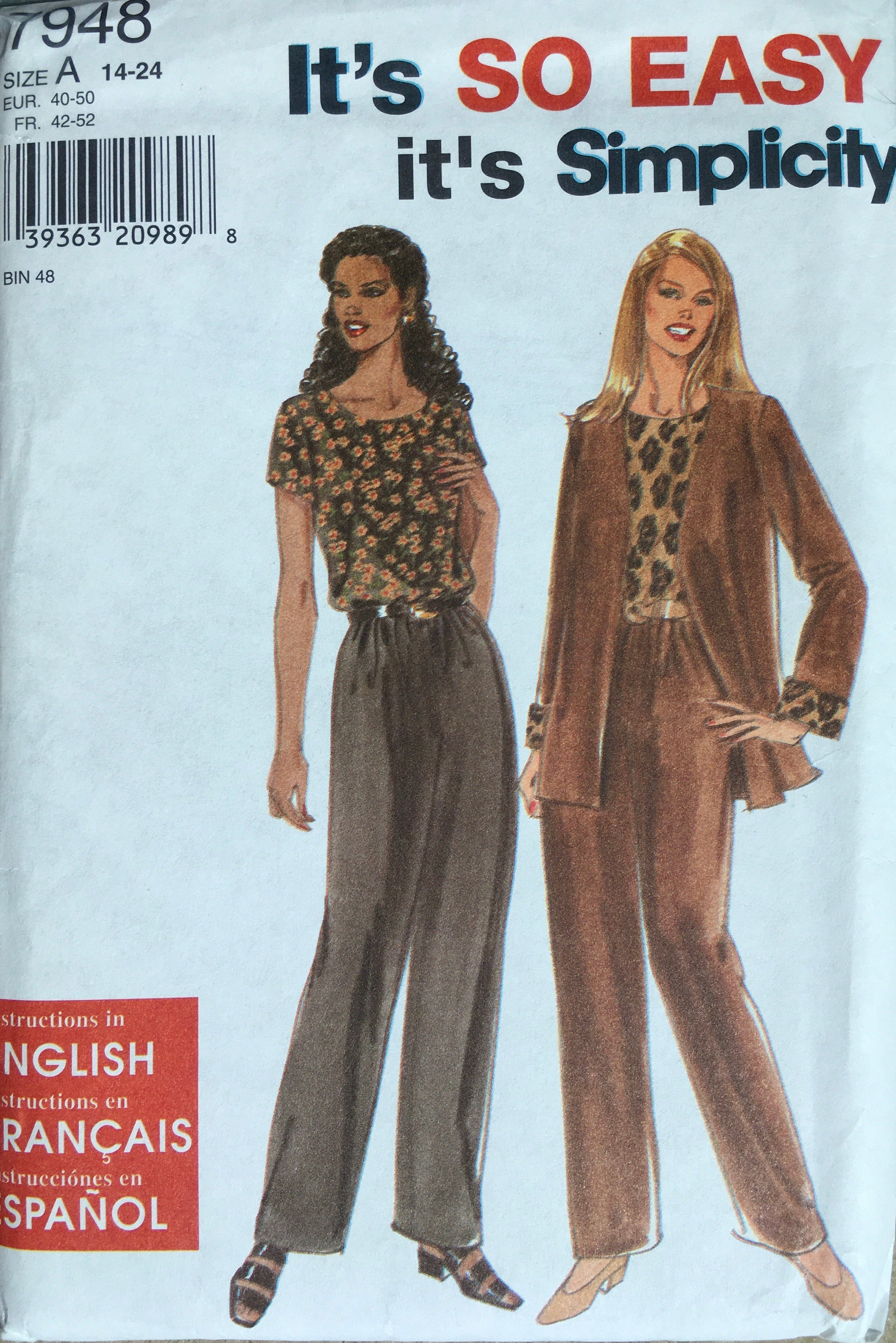 Simplicity 7948 Sewing Pattern (Vintage) UNCUT