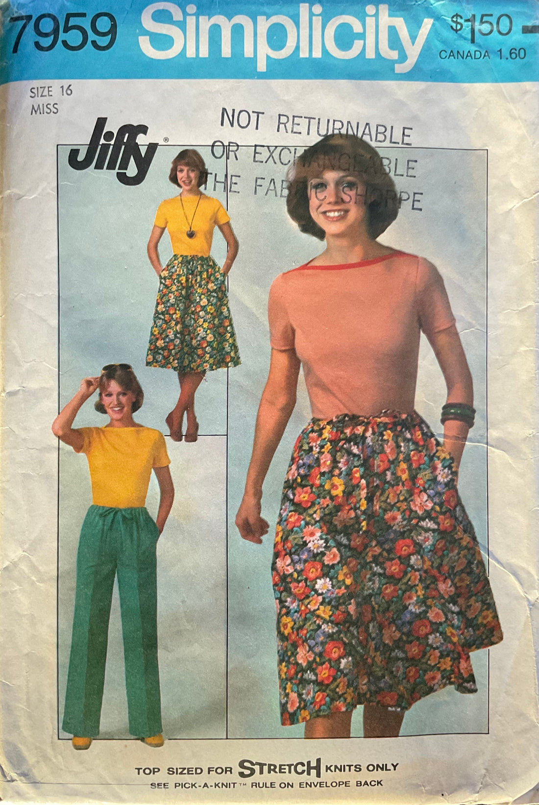 Simplicity 7959 Sewing Pattern (Vintage) UNCUT