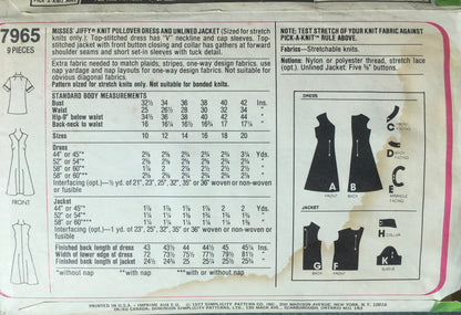 Simplicity 7965 Sewing Pattern (Vintage) CUT