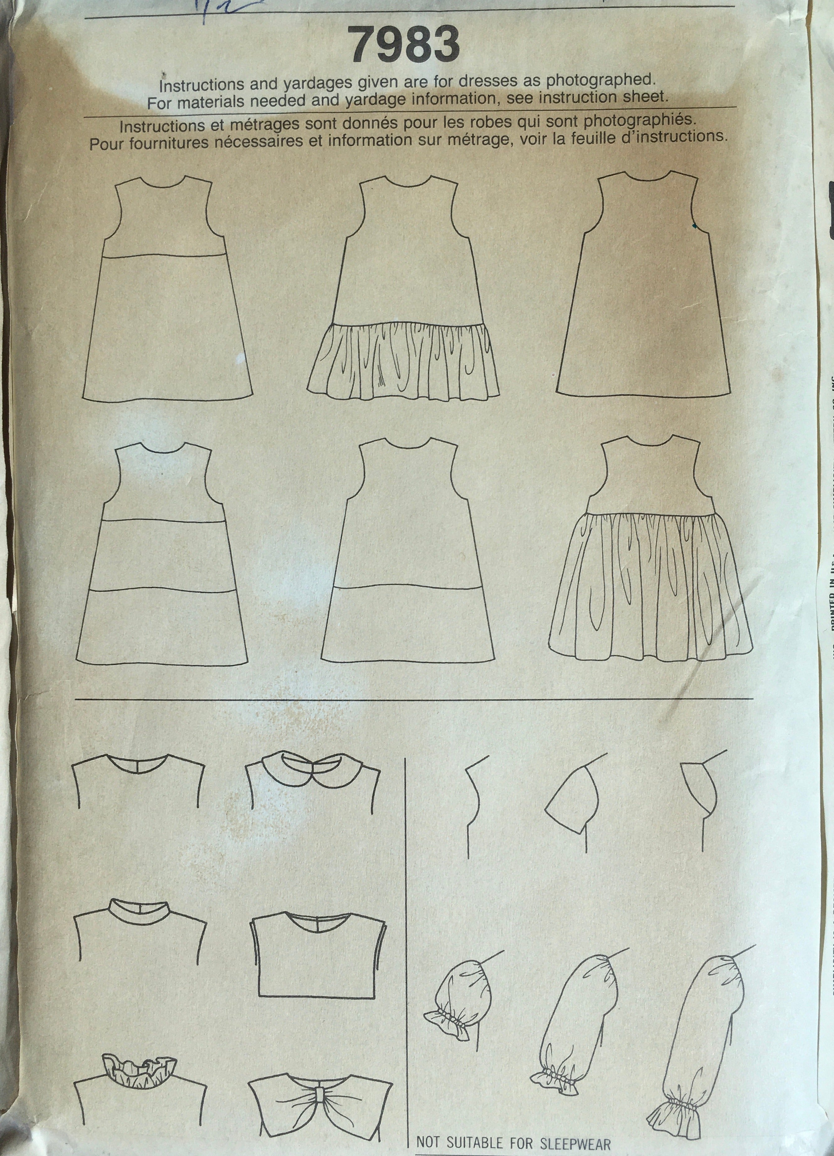 Simplicity 7983 Sewing Pattern (Vintage) UNCUT