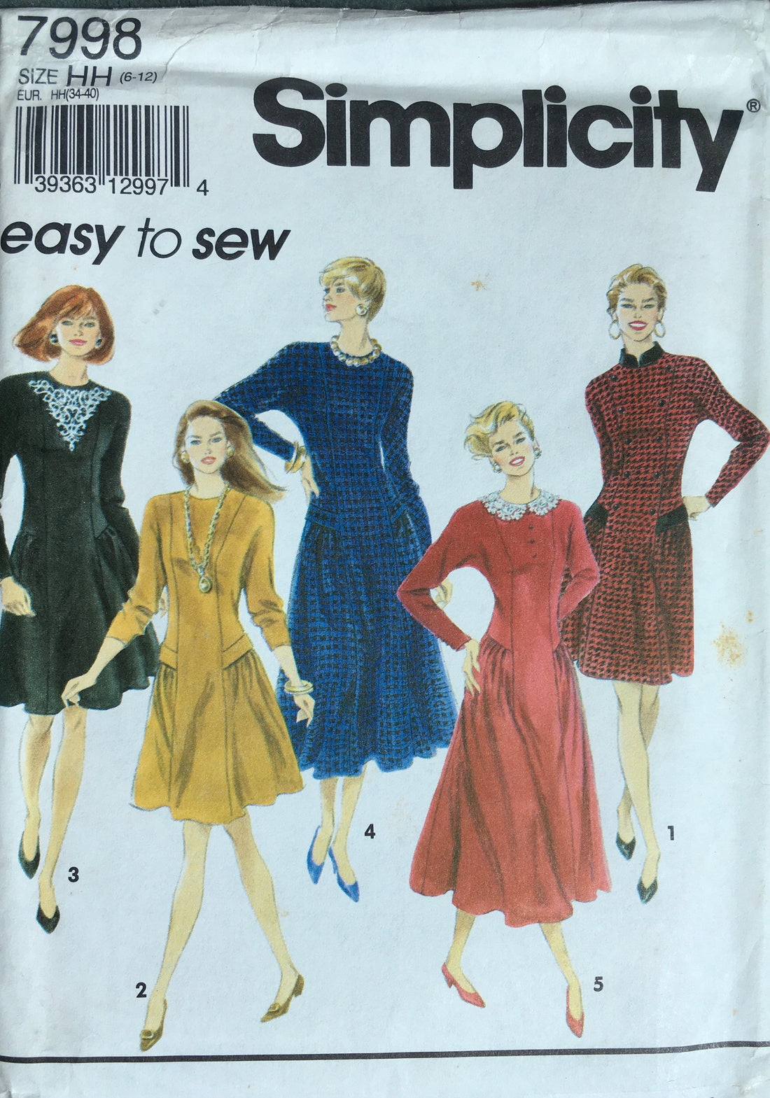 Simplicity 7998 Sewing Pattern (Vintage) UNCUT