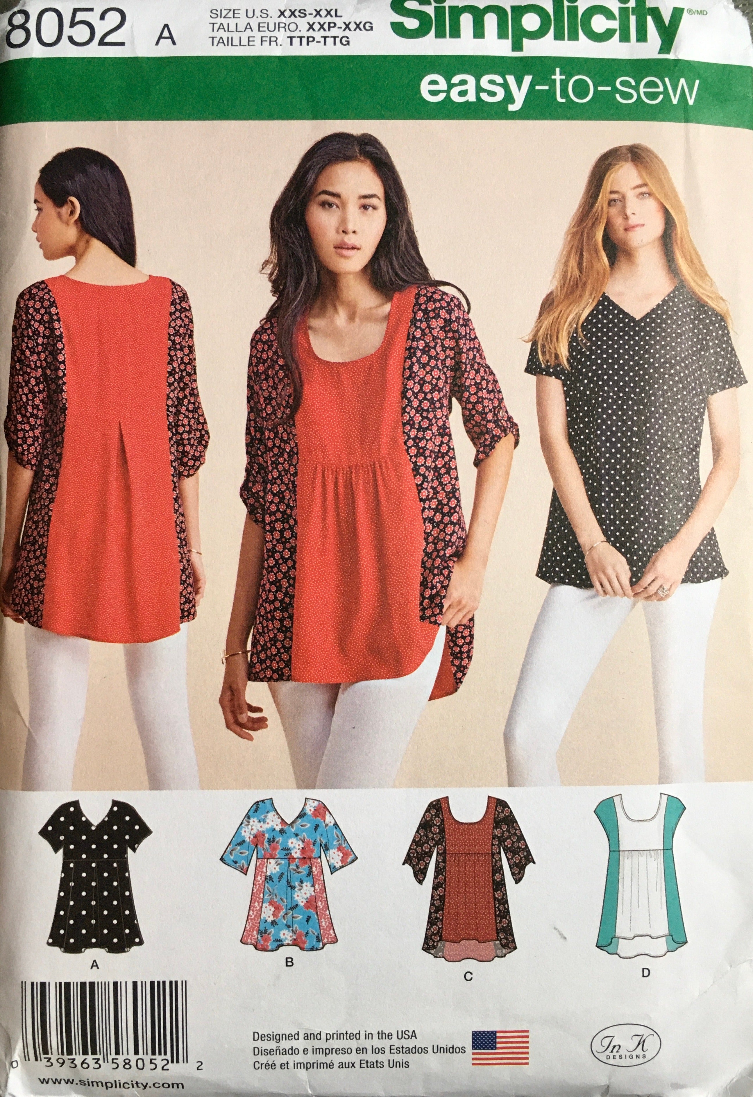 Simplicity 8052 Sewing Pattern UNCUT