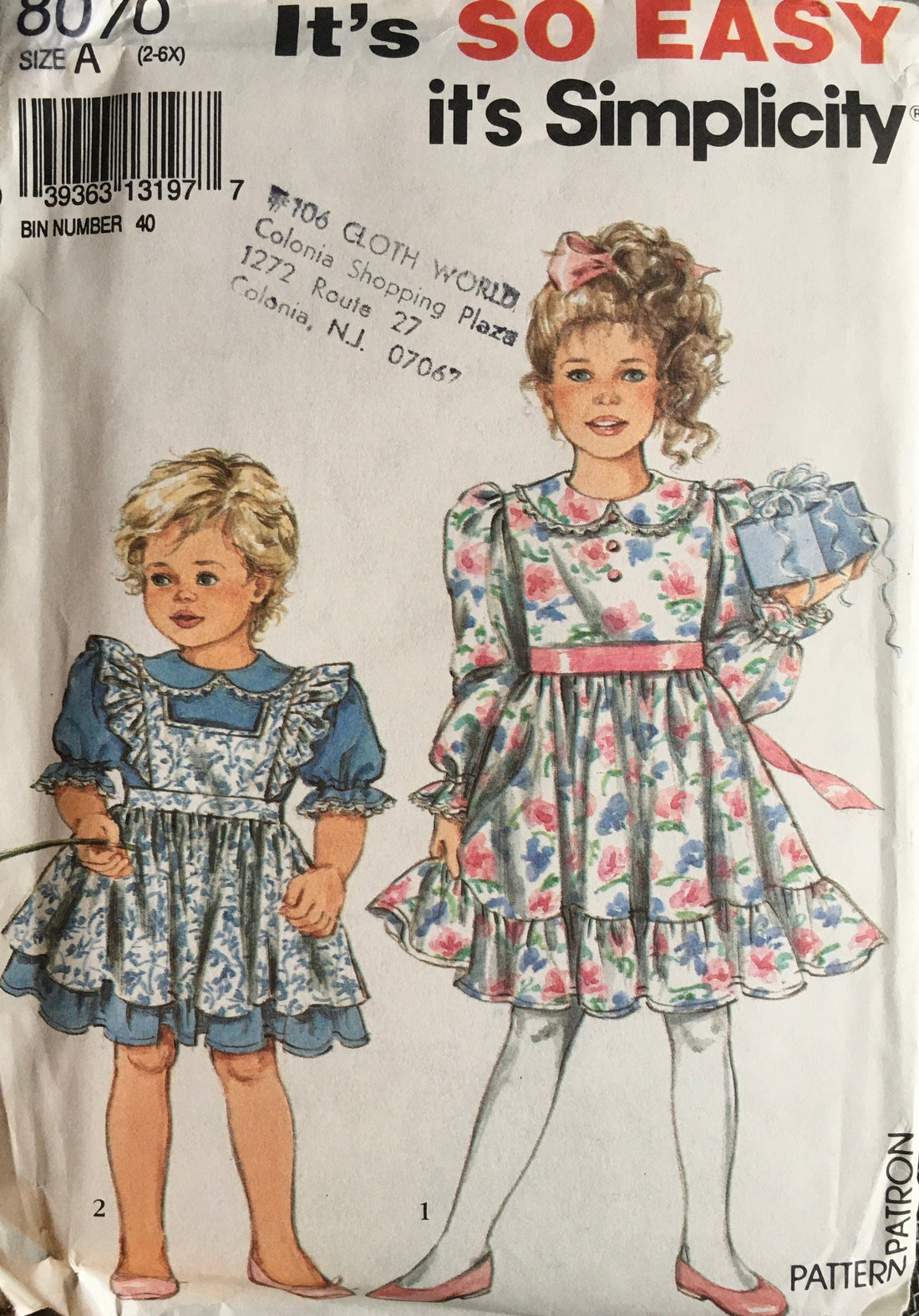 Simplicity 8070 Sewing Pattern (Vintage) UNCUT