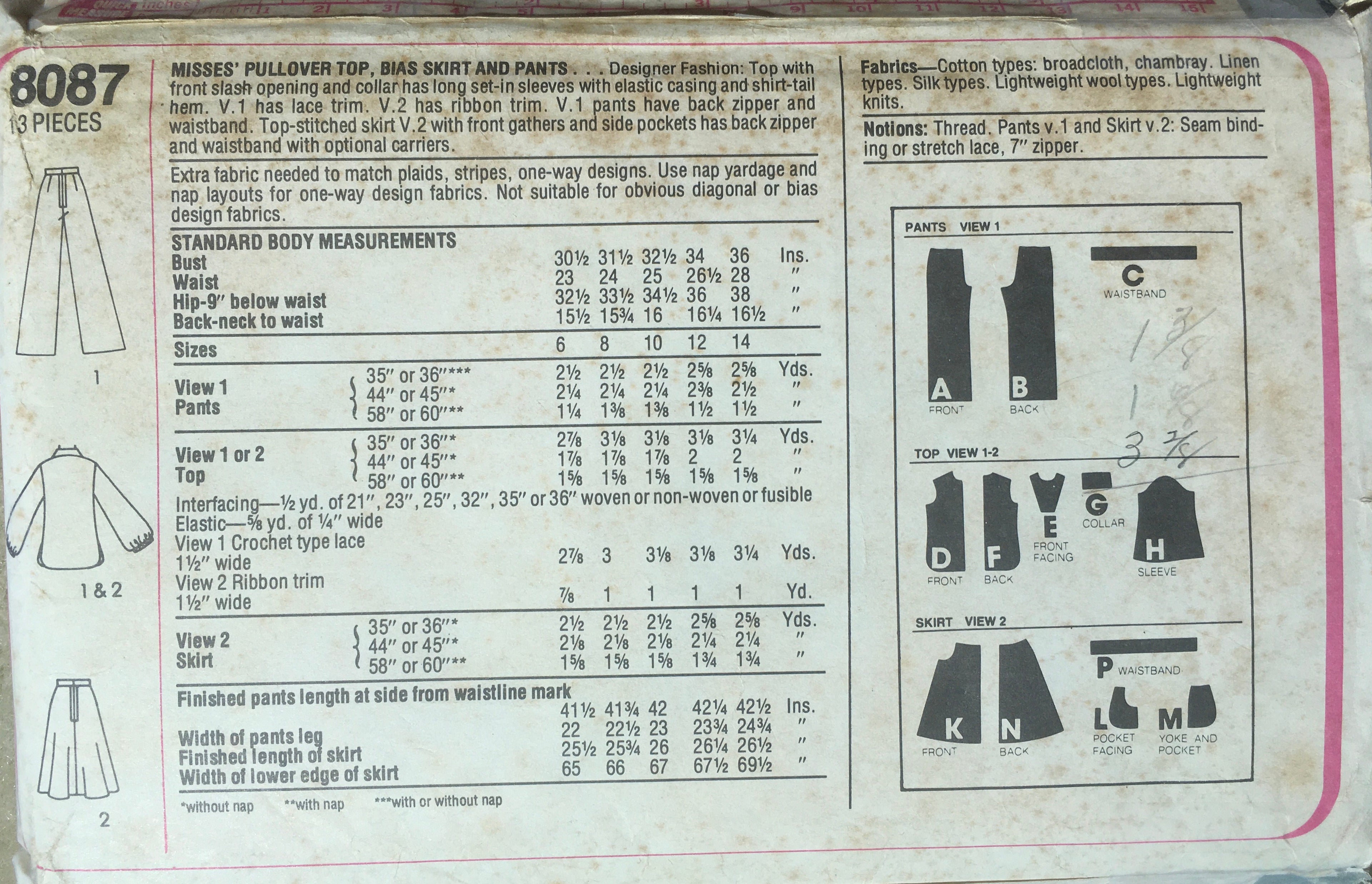 Simplicity 8087 Sewing Pattern (Vintage) CUT