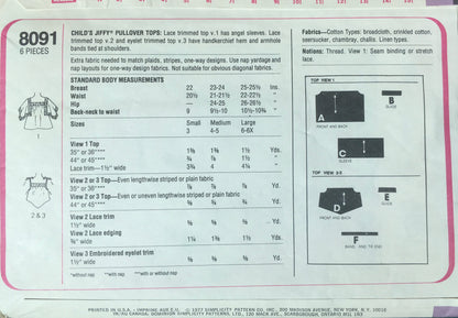 Simplicity 8091 Sewing Pattern (Vintage) CUT