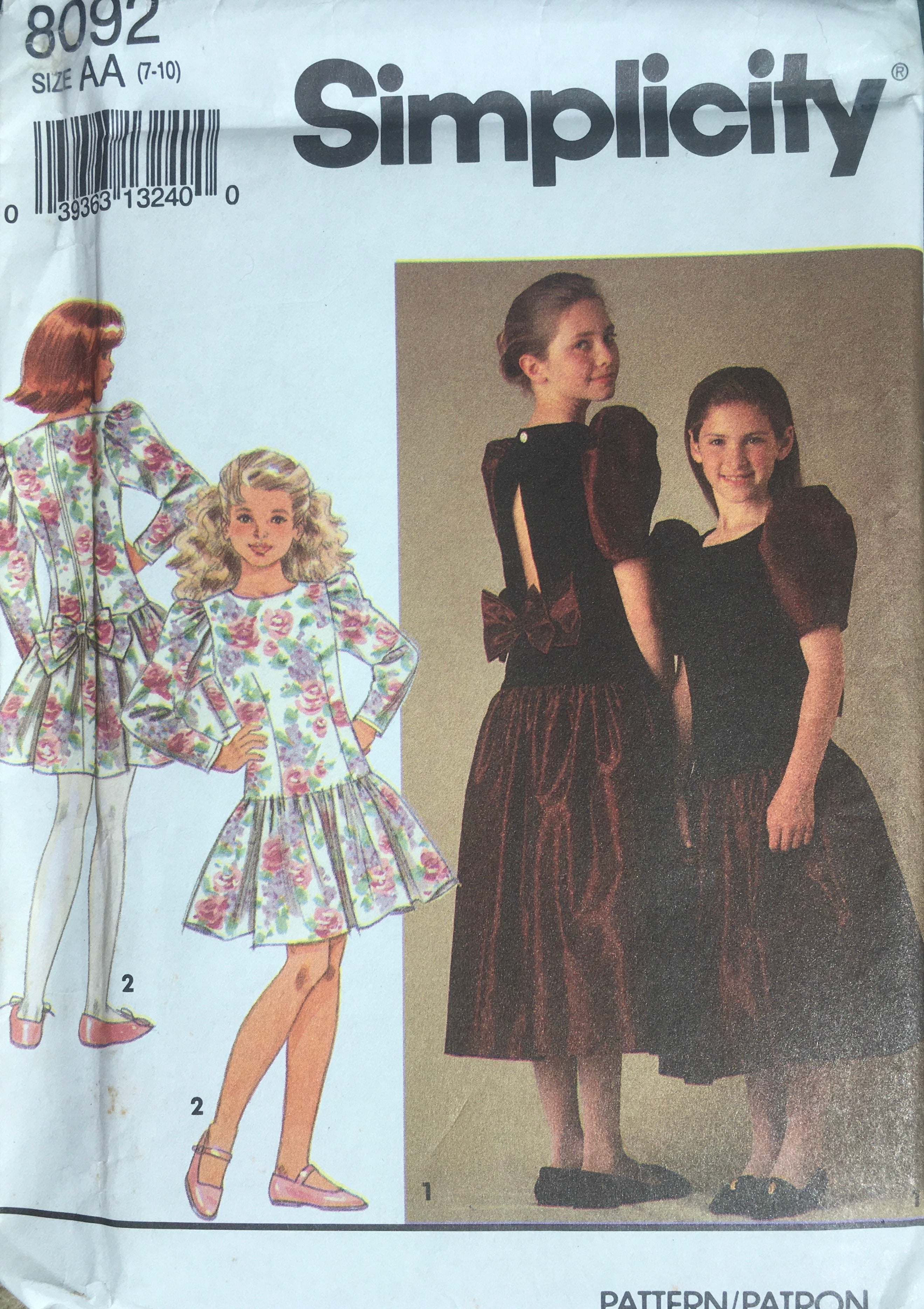 Simplicity 8092 Sewing Pattern (Vintage) UNCUT
