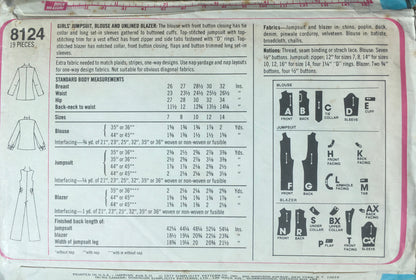 Simplicity 8124 Sewing Pattern (Vintage) CUT