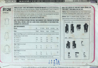 Simplicity 8126 Sewing Pattern (Vintage) CUT