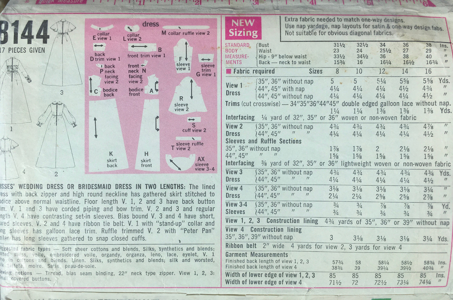 Simplicity 8144 Sewing Pattern (Vintage) CUT