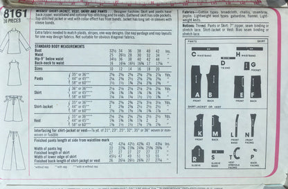 Simplicity 8161 Sewing Pattern (Vintage) CUT