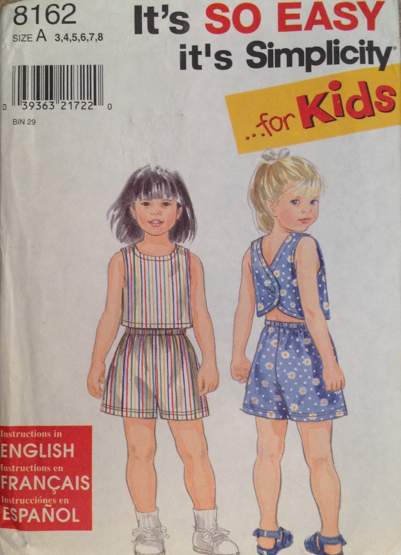 Simplicity 8162 Sewing Pattern (Vintage) UNCUT