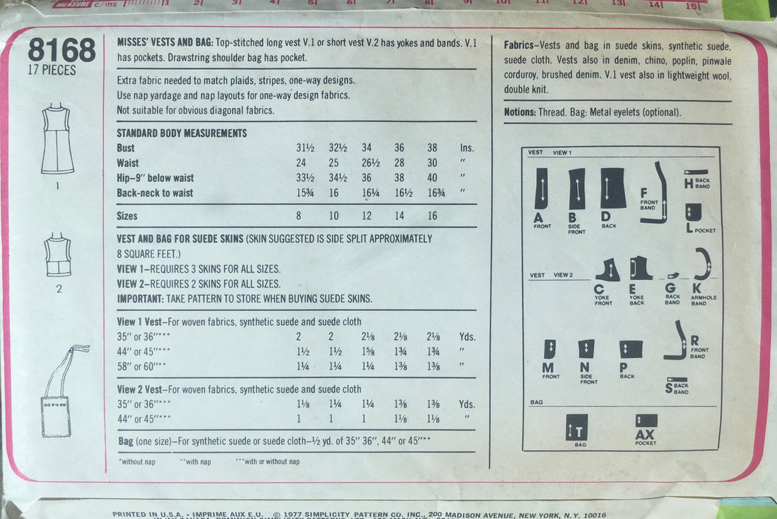 Simplicity 8168 Sewing Pattern (Vintage) CUT