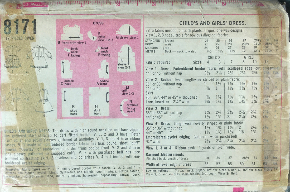 Simplicity 8171 Sewing Pattern (Vintage) CUT