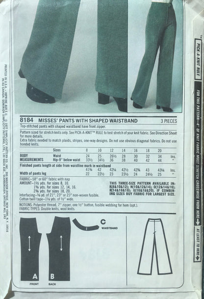 Simplicity 8184 Sewing Pattern (Vintage) UNCUT