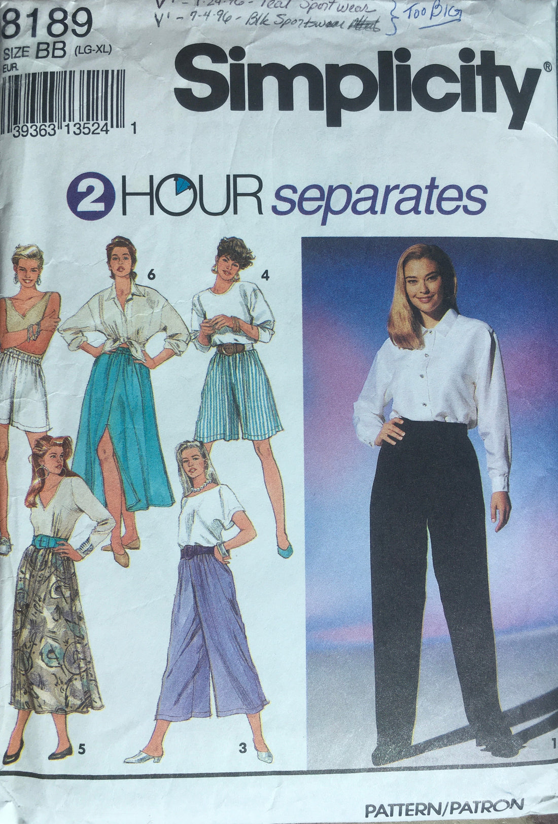 Simplicity 8189 Sewing Pattern (Vintage) CUT