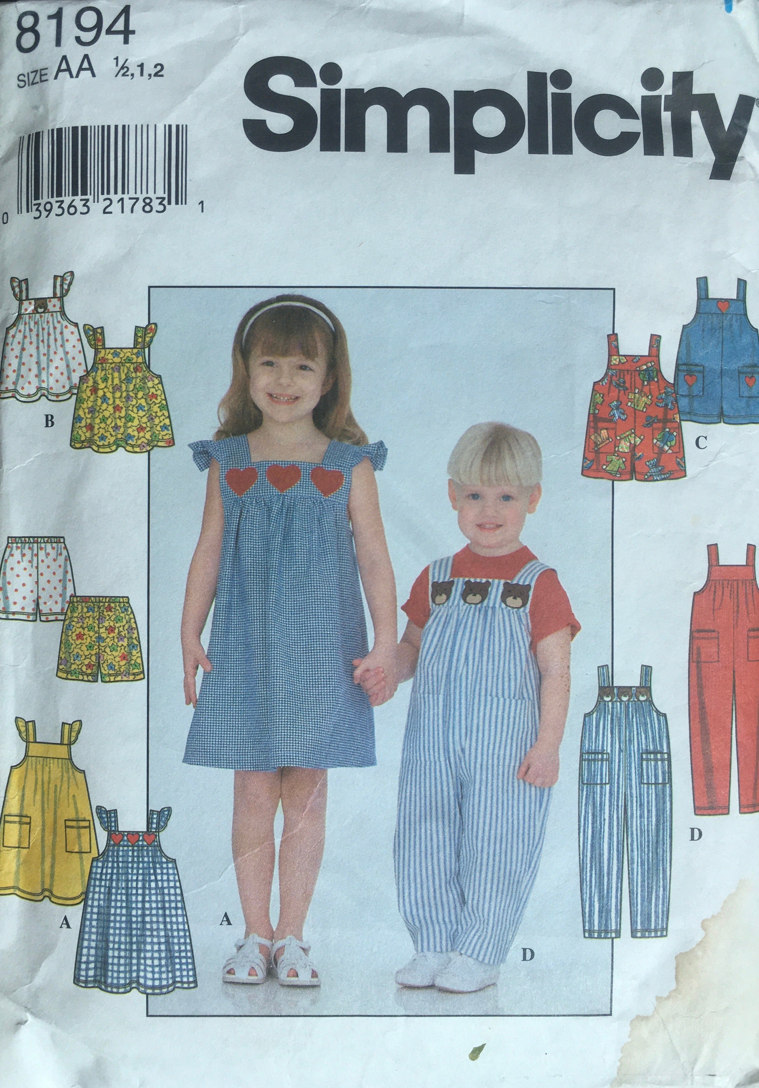 Simplicity 8194 Sewing Pattern (Vintage) CUT