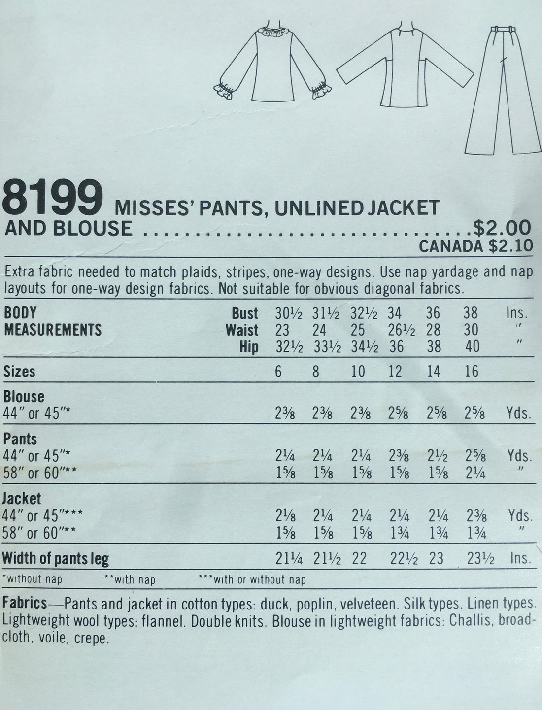 Simplicity 8199 Sewing Pattern (Vintage) UNCUT