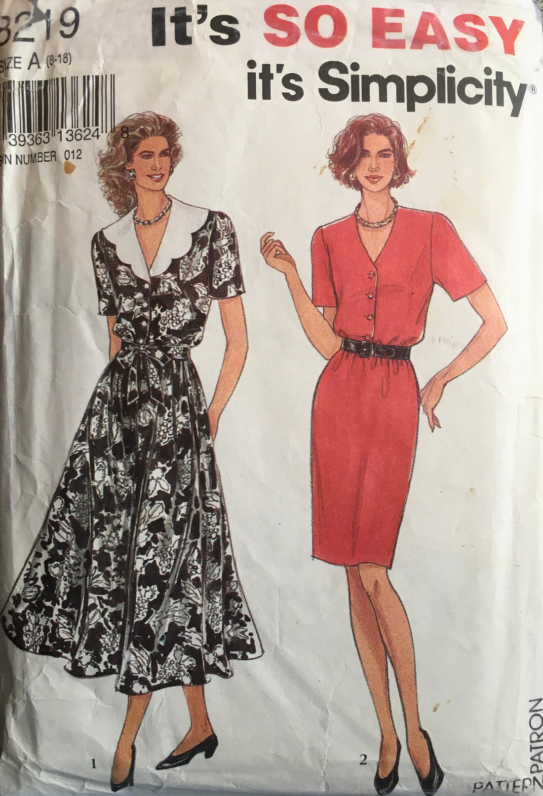 Simplicity 8219 Sewing Pattern (Vintage) CUT