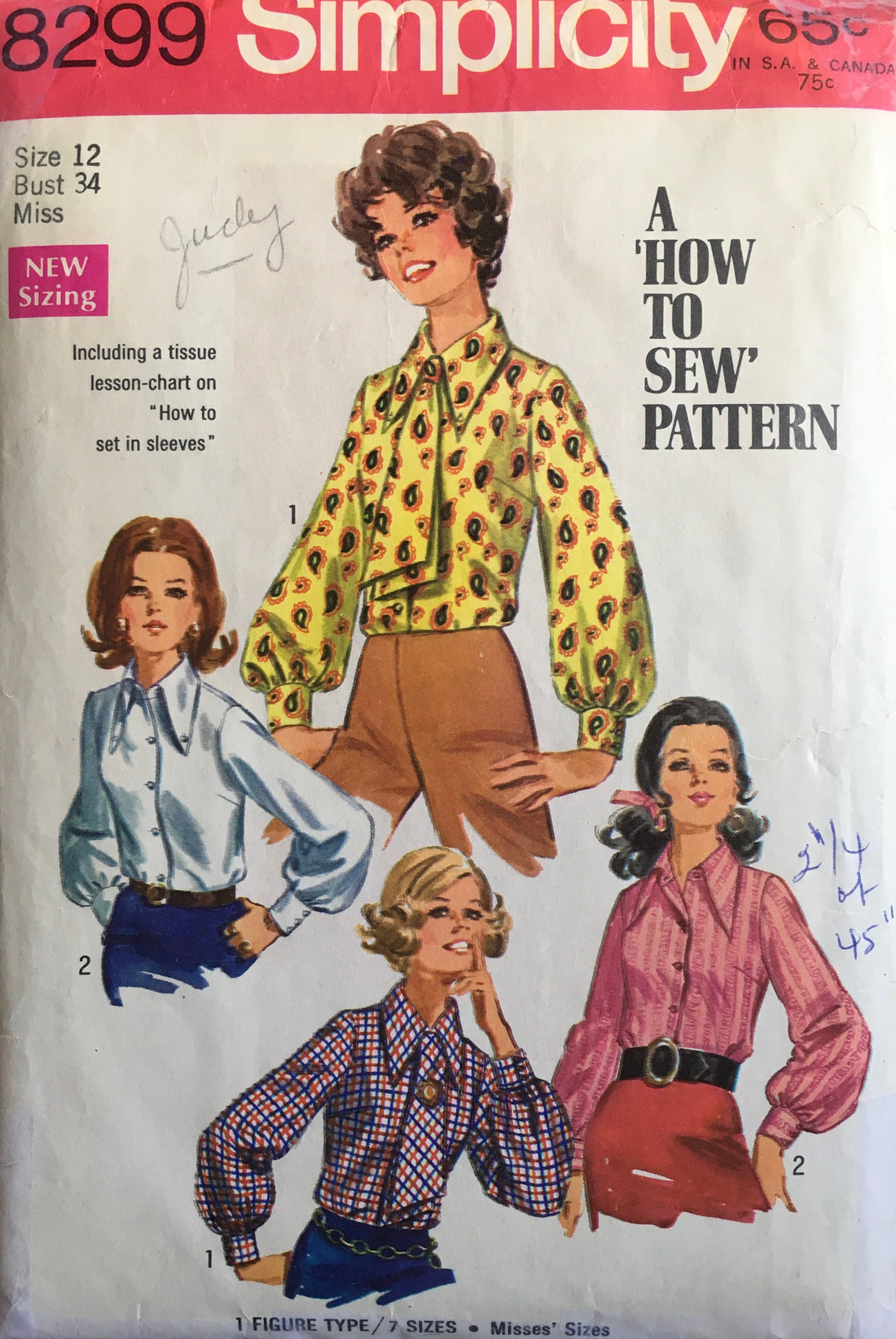 Simplicity 8299 Sewing Pattern (Vintage) CUT