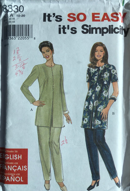 Simplicity 8330 Sewing Pattern (Vintage) UNCUT