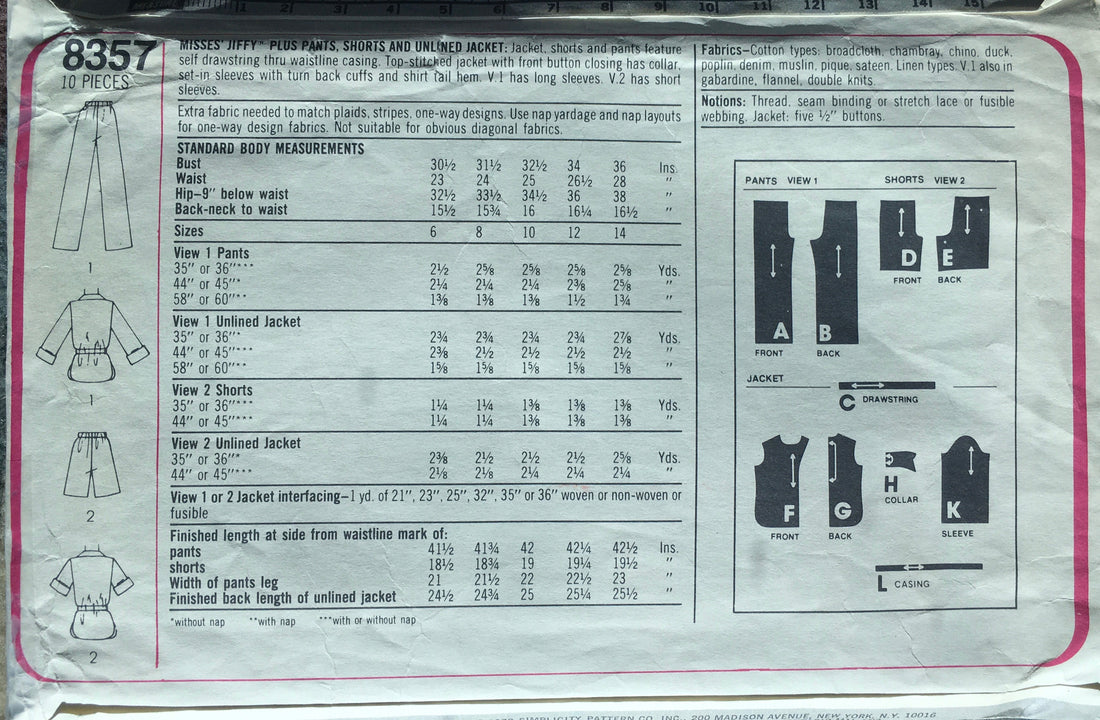 Simplicity 8357 Sewing Pattern (Vintage) CUT