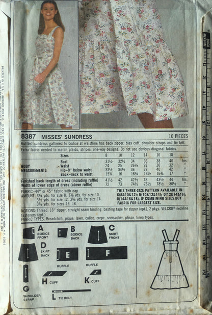 Simplicity 8387 Sewing Pattern (Vintage) UNCUT