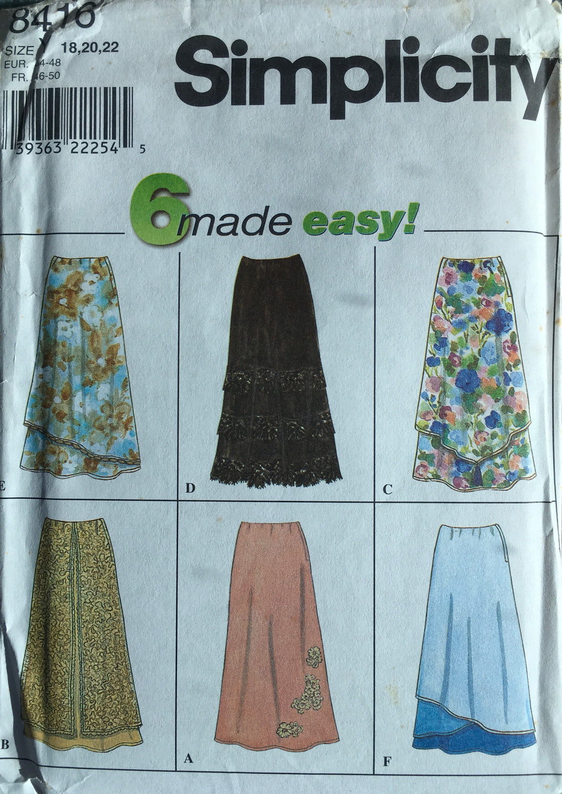 Simplicity 8416 Sewing Pattern (Vintage) UNCUT/CUT