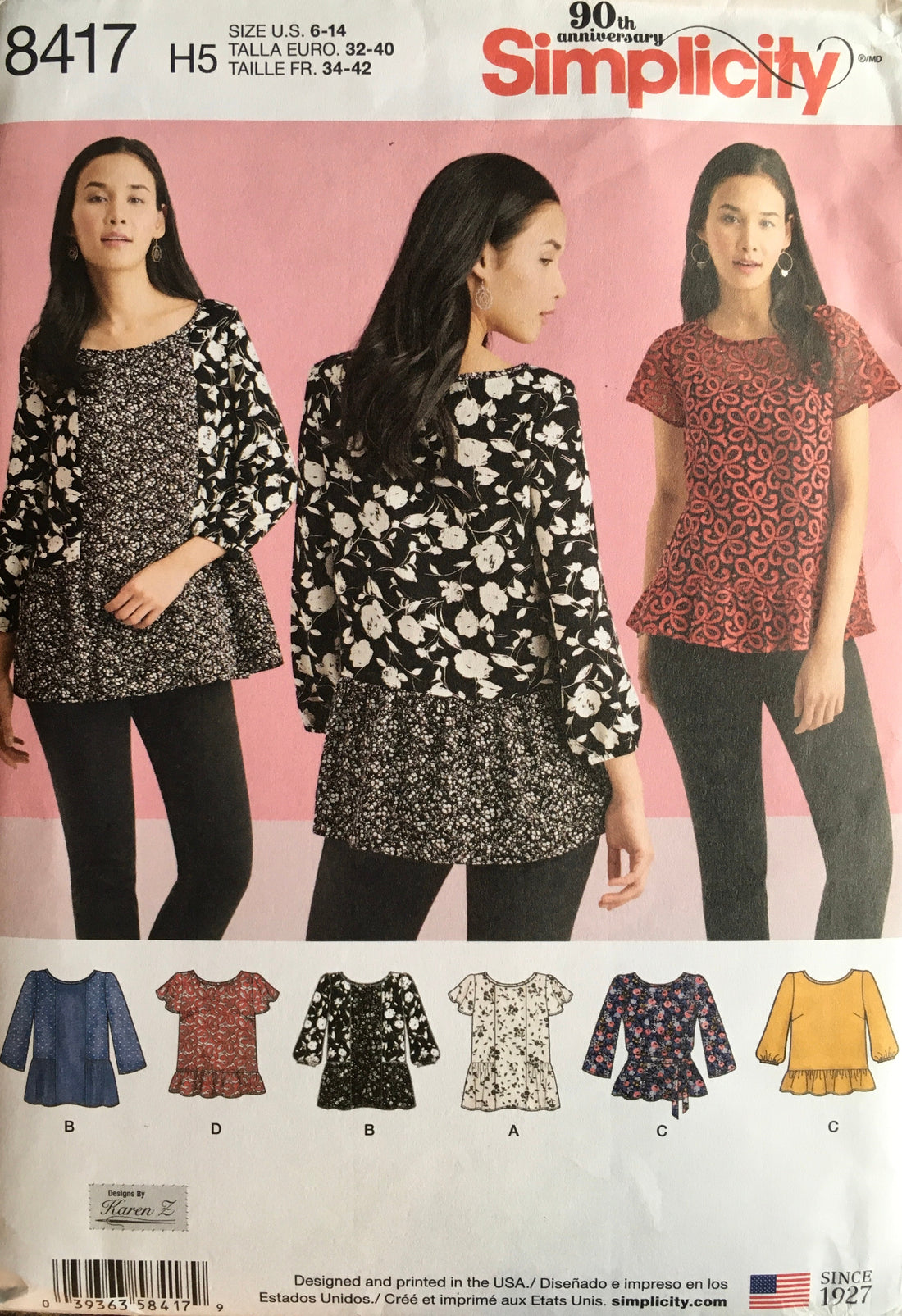 Simplicity 8417 Sewing Pattern UNCUT