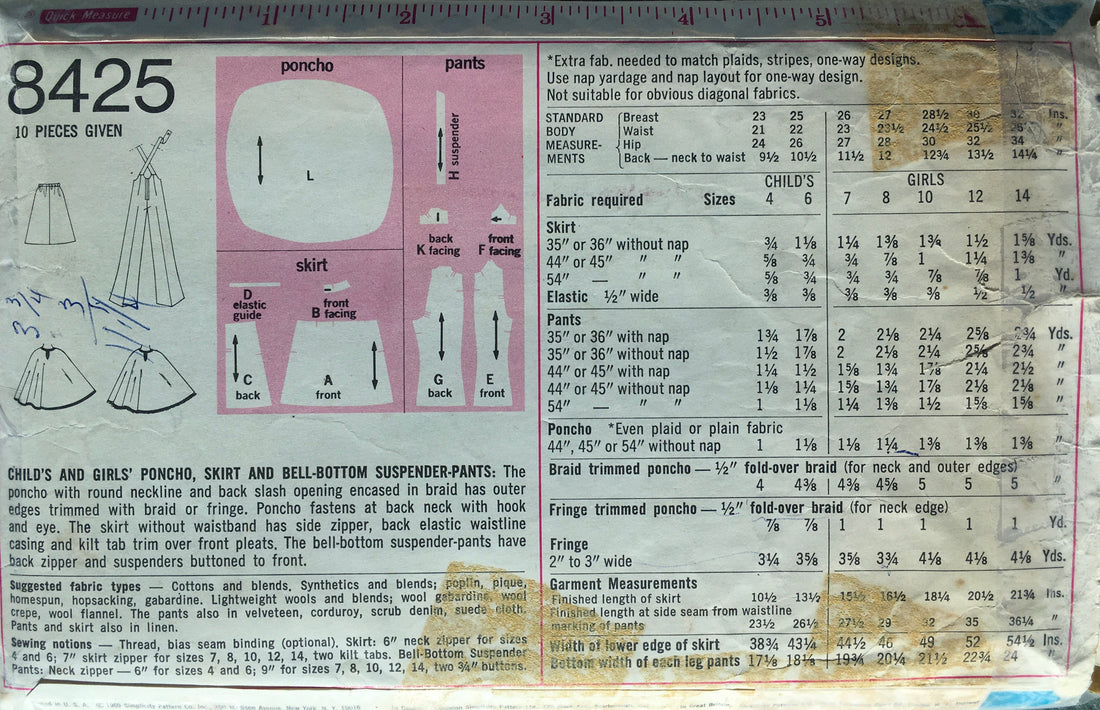 Simplicity 8425 Sewing Pattern (Vintage) CUT