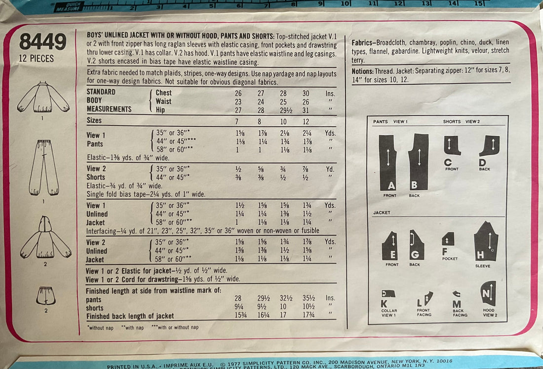 Simplicity 8449 Sewing Pattern (Vintage) UNCUT
