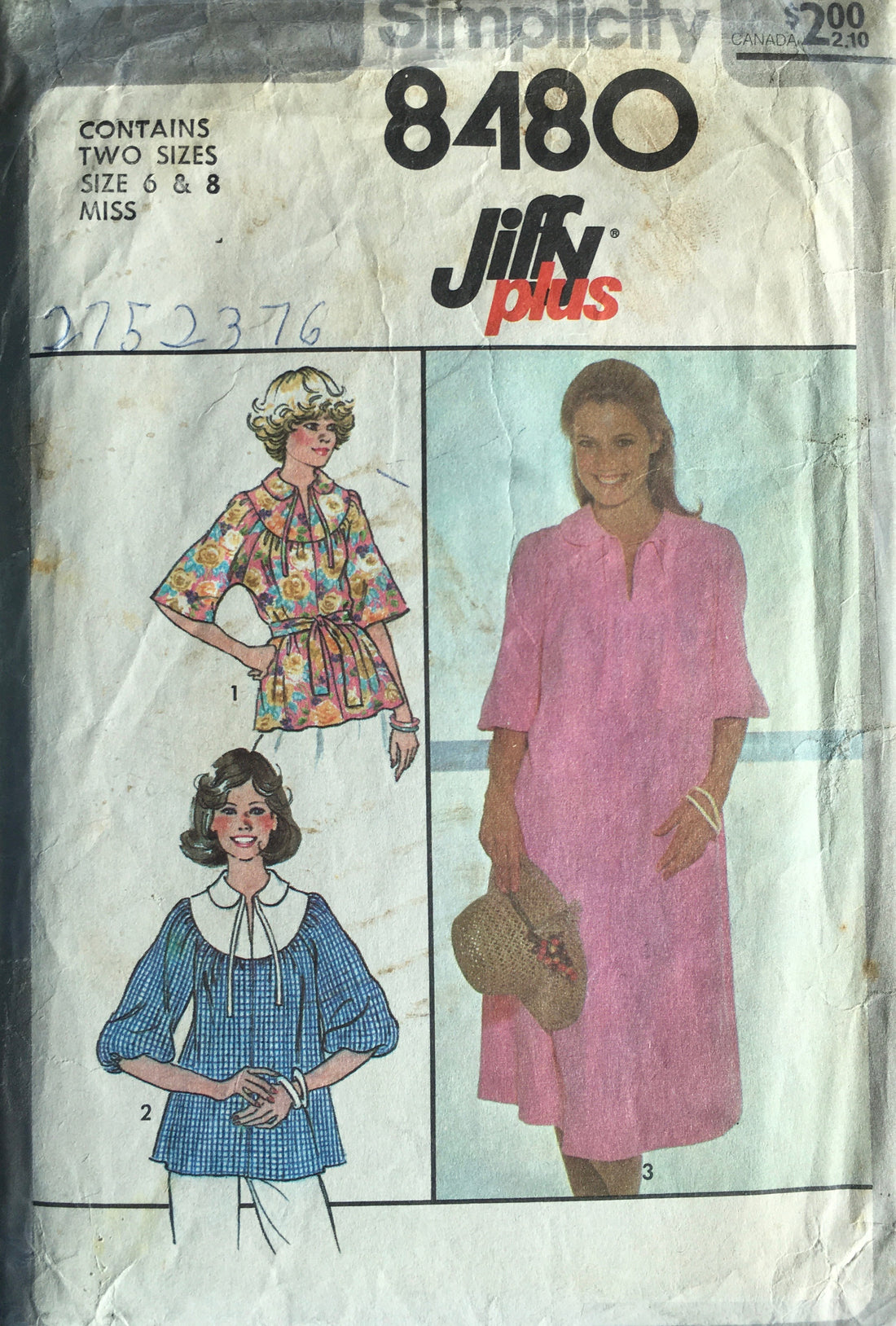 Simplicity 8480 Sewing Pattern (Vintage) CUT