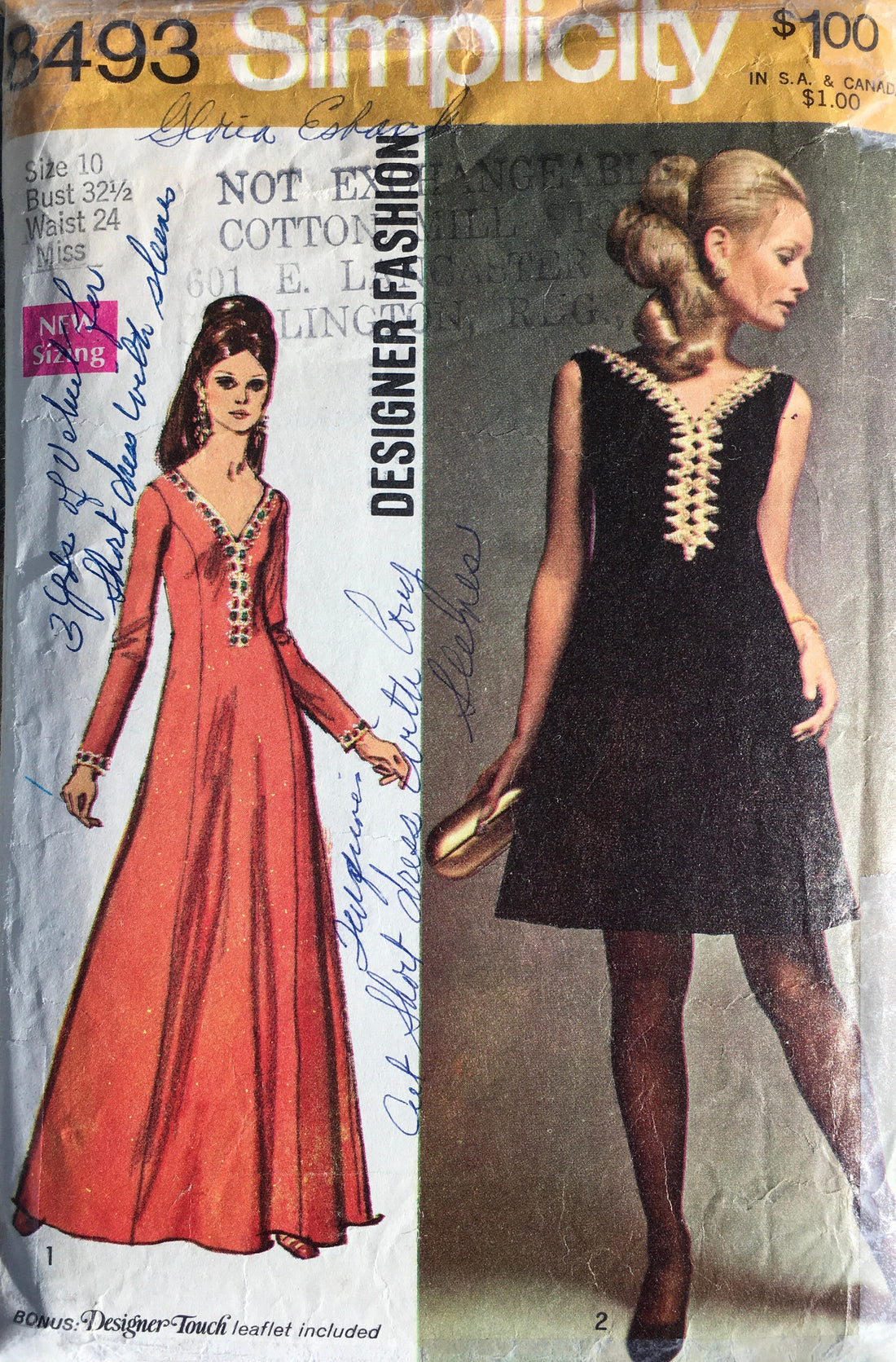 Simplicity 8493 Sewing Pattern (Vintage) CUT