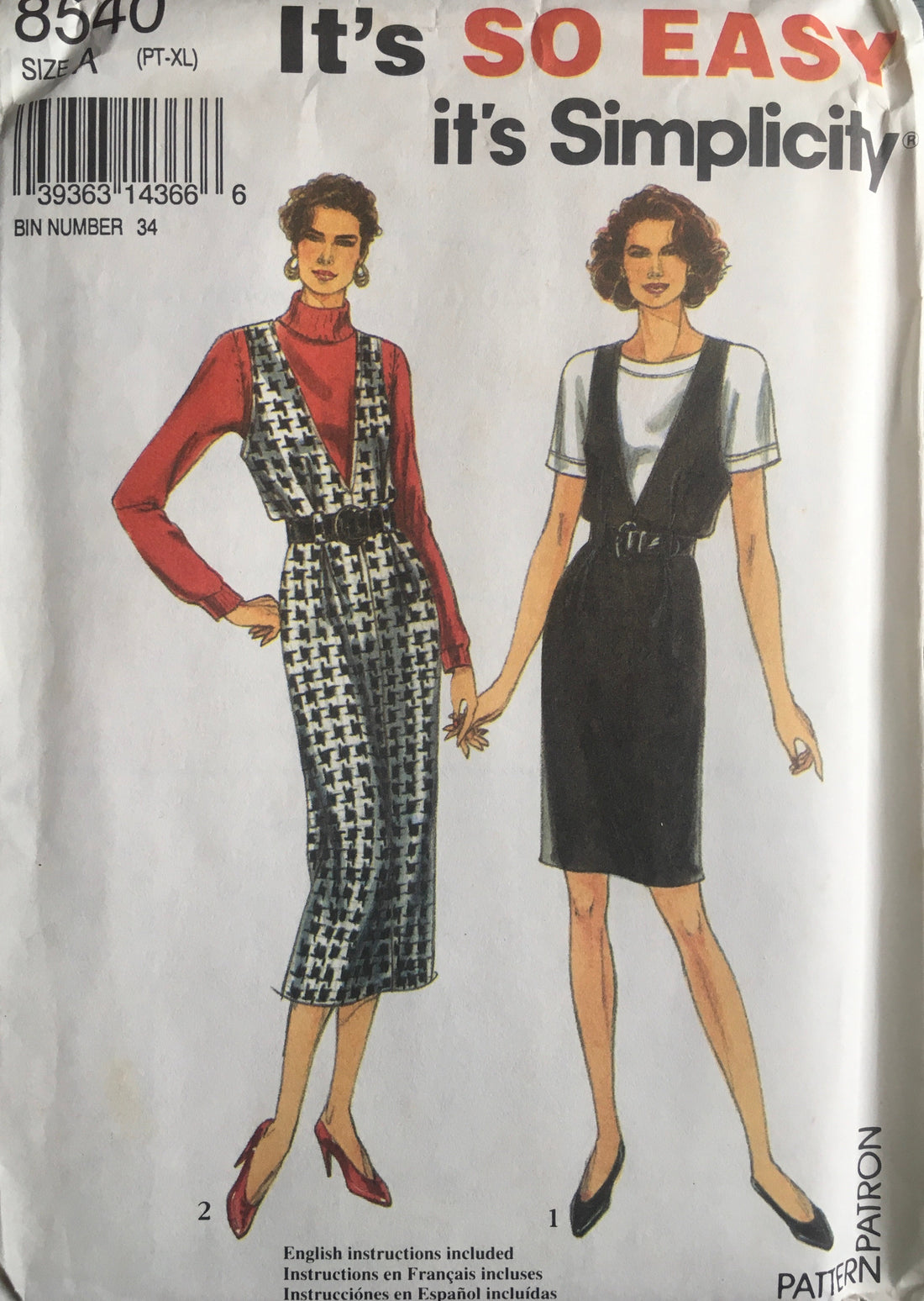 Simplicity 8540 Sewing Pattern (Vintage) UNCUT