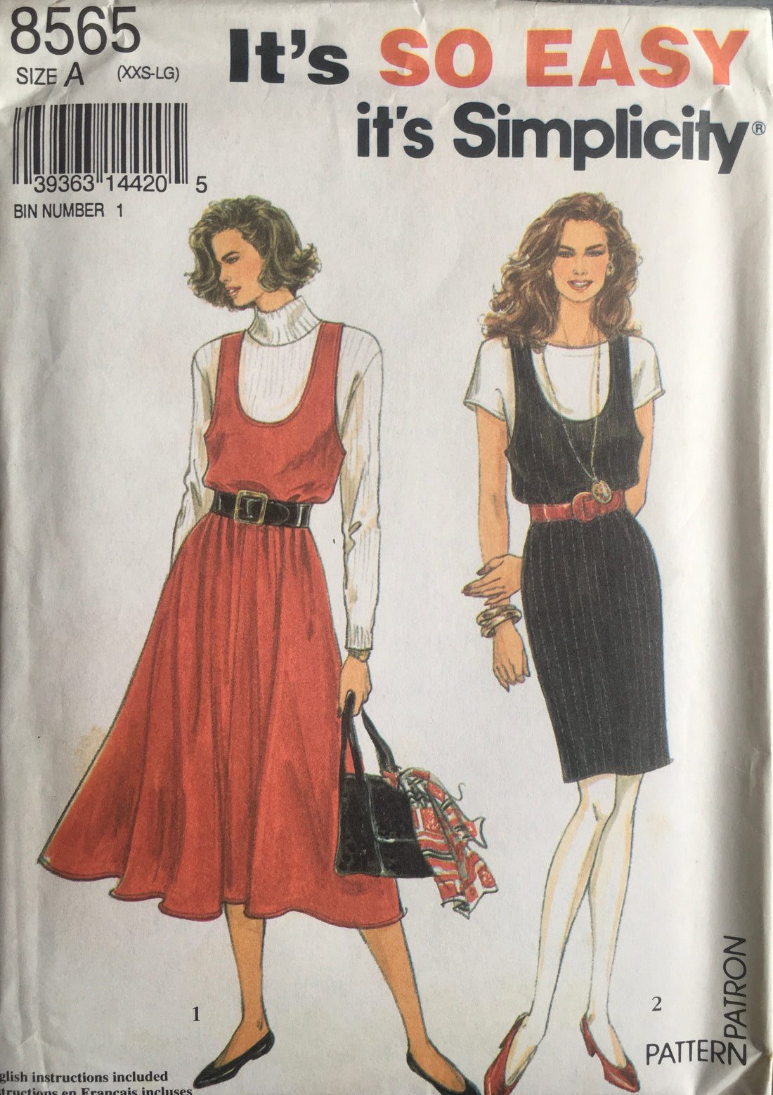 Simplicity 8565 Sewing Pattern (Vintage) UNCUT