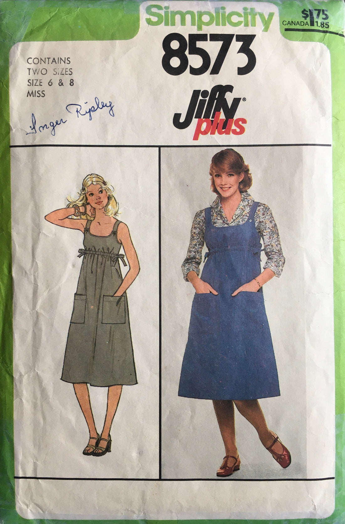 Simplicity 8573 Sewing Pattern (Vintage) CUT