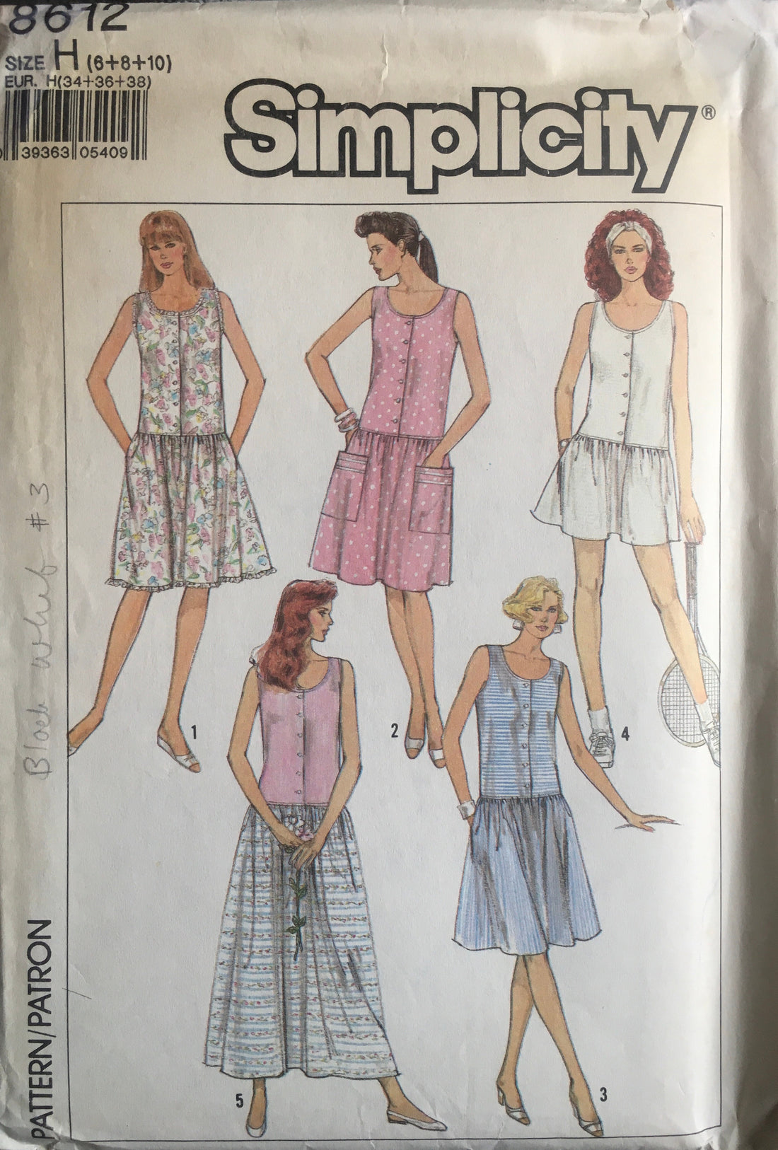 Simplicity 8612 Sewing Pattern (Vintage) UNCUT