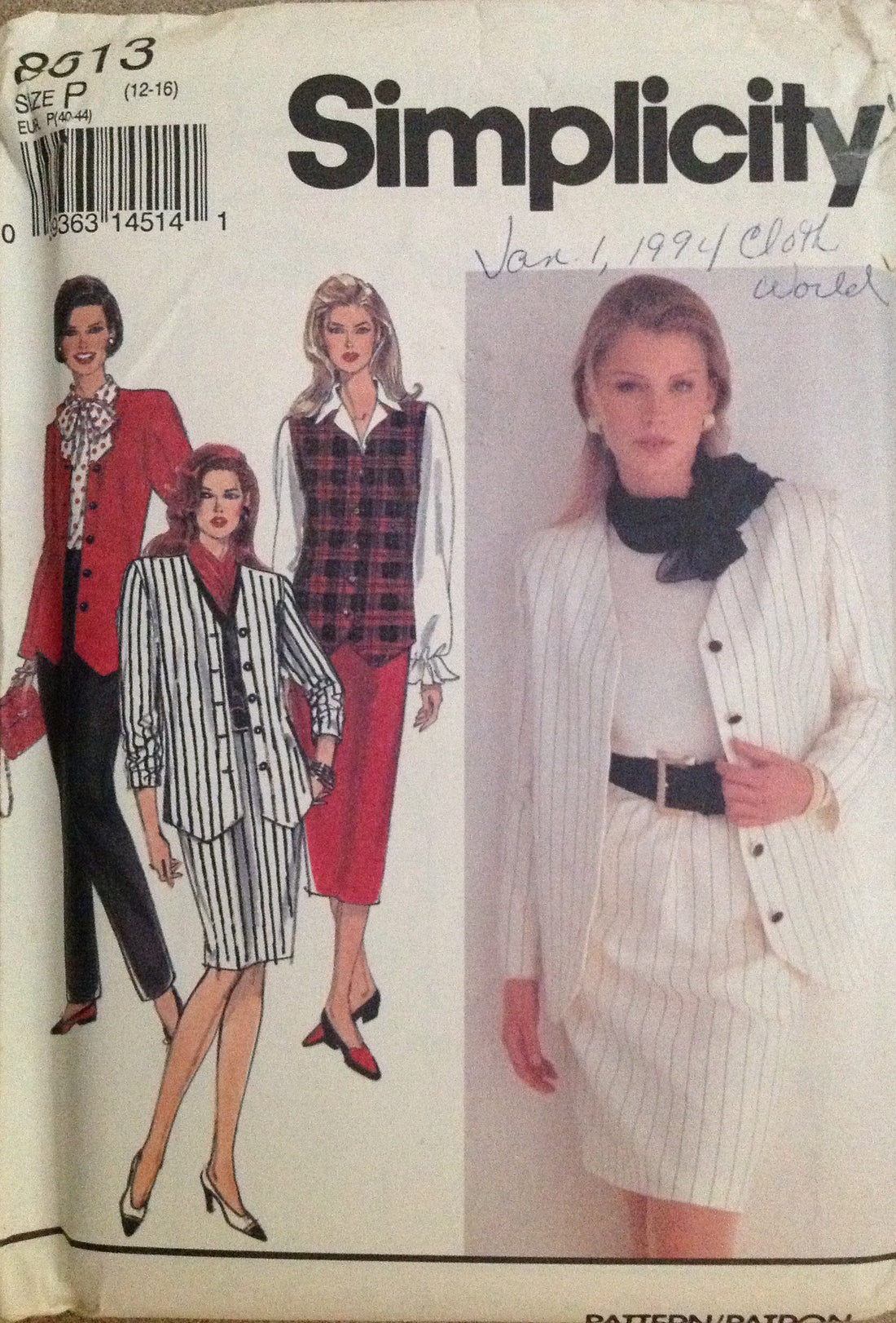 Simplicity 8613 Sewing Pattern (Vintage) UNCUT