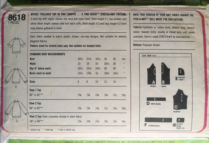 Simplicity 8618 Sewing Pattern (Vintage) CUT
