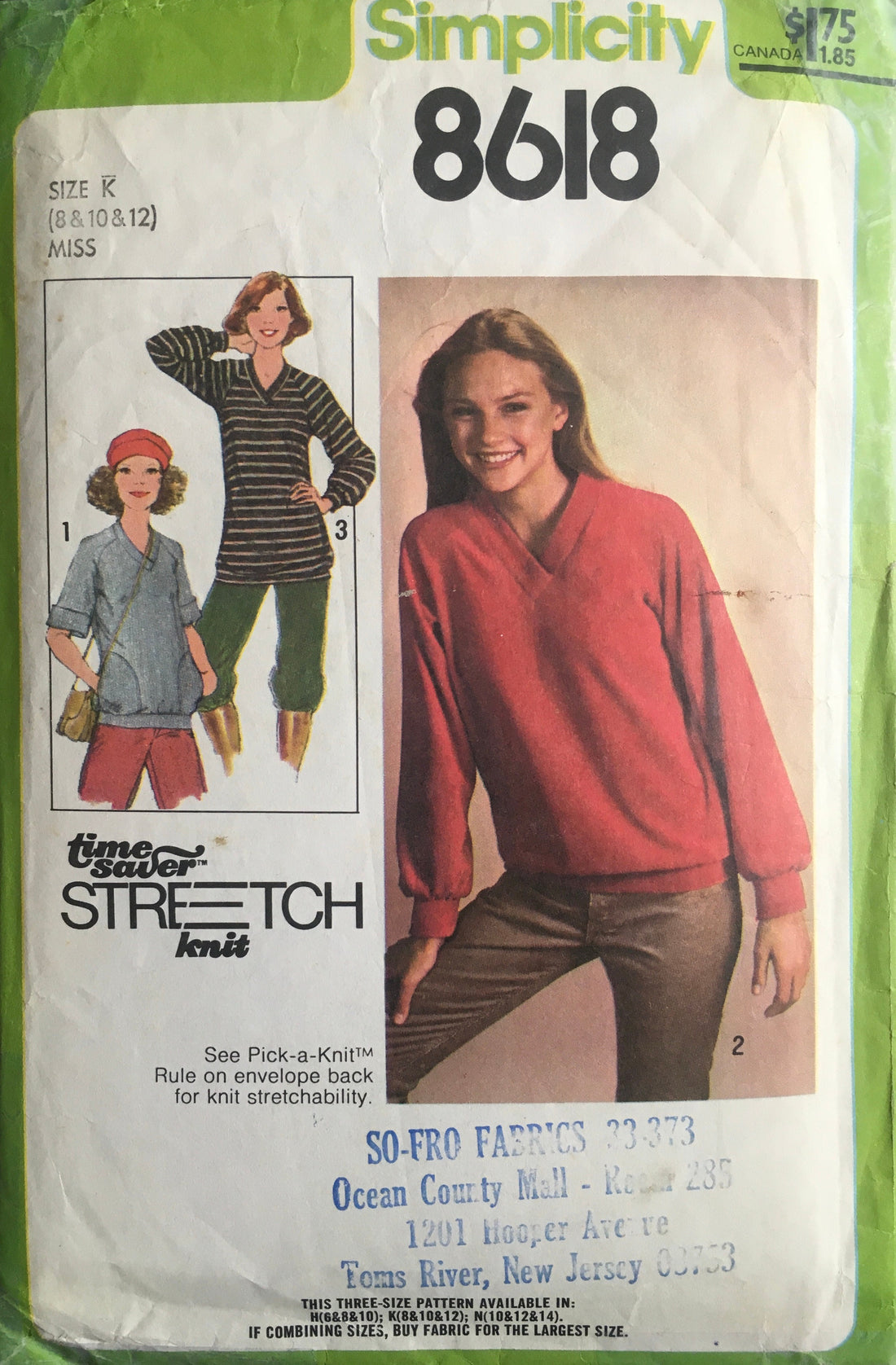 Simplicity 8618 Sewing Pattern (Vintage) CUT