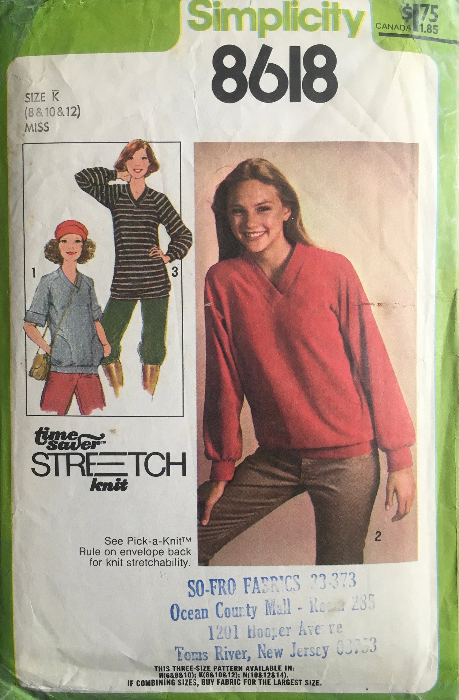 Simplicity 8618 Sewing Pattern (Vintage) CUT