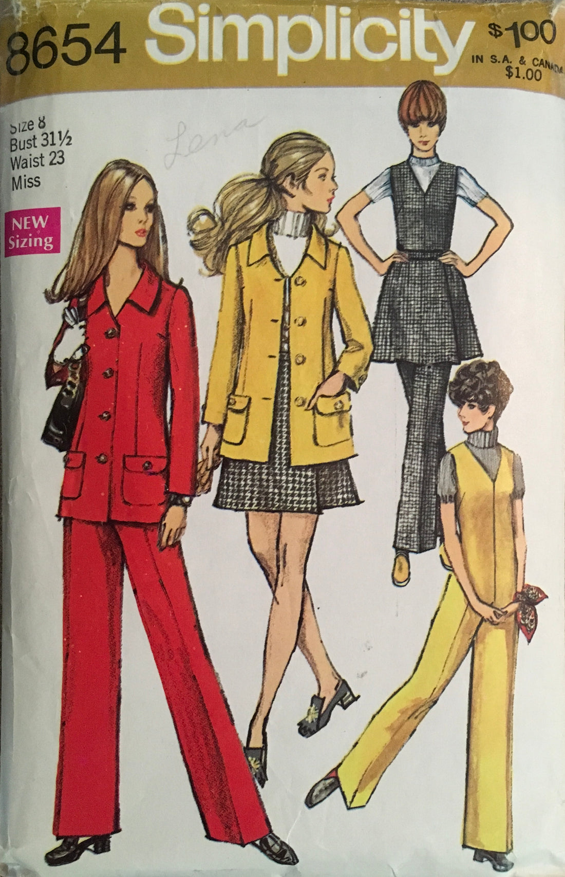 Simplicity 8654 Sewing Pattern (Vintage) CUT
